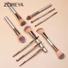 Makeup Tools Zoreya Champagne Brushes Set för Cosmetic Foundation Powder Blush Eyeshadow Kabuki Blending Brush Beauty Tool 231025