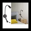 Wall Lamp Wall-Mounted Reading Hose Bedside Switch Control Minimalist Style Lamp(Black US Plug)