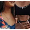 honsny gelaagde initiaal kruisketting ontwerp mode roestvrij staal gelaagde initiaal A-Z Cubaanse ketting kruis hanger ketting jongens en heren sieraden cadeau