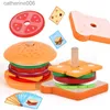 Cozinhas jogar comida diy fingir jogar brinquedos simulação hambúrguer forma de areia cor emparelhamento quebra-cabeça comida jogar casa educação precoce brinquedos para crianças l231026