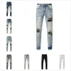 Designer Jeans Mens Denim Embroidery Pants Fashion Holes Trouser US Size 28-40 Hip Hop Distressed Zipper trousers For Male Sell