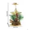 Decorazioni natalizie 1 pz Babbo Natale Fiocco di neve Stella Candeliere Candela di ferro Ornamento Regalo Supporto da tavolo in metallo per decorazioni da tavola di Natale Dhjqn