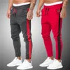 New Men Joggers Pants Mens Striped Elastic Waist Gym Clothing Male Slim Fit Workout Running Sweatpants 201221273d