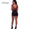 Ziamonga S-XXL sexy preto renda bodysuit feminino malha macacões macacão sem costas bordado senhoras corpo dentelle shorts playsuits311g