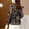 Blusas femininas camisas de cetim impresso seda vintage solto primavera/verão 2023 roupas femininas estilo chinês floral moda topos