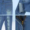 Jean skinny à genoue Ripped Women High Watested Women Ladies Vêtements Pantalon 32910675451242