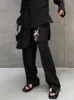 Pantalon femme Xitao faux deux pièces mode broderie irrégulière patchwork femmes noir 2023 automne personnalité DMJ2252