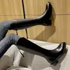 Bottes femmes longues hiver genou haute tige chaussures pour femme bout pointu chaussures noir gland Pu nouveauté avec 231026