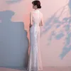 Ethnische Kleidung 2023 Braut Sexy Spitze Quaste Lange Abendkleider Exquisite Pailletten Schlank Enges Partykleid