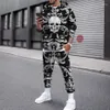 Men's Tracksuits Skull 3d Printed Casual Hoodies Jogger Pants 2pc Set Suit Autumn Winter Fashion Trend Men Tracksuit Oversize2599