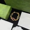 Bracelet de créateur chaud, collier, boucles d'oreilles, bague, bijoux 4 ensembles, collier double alphabet en acrylique rose or 14 carats, mariage, banquet, fête, cadeaux de haute qualité, vente en gros