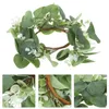 Dekorative Blumen Eukalyptus Kranz Weihnachten Mini Kränze Ringe Blätter Taper Fake künstlich für Tischsäule