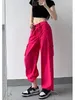 Pantaloni da donna Cargo per le donne 2023 pantaloni sportivi a vita alta con coulisse pantaloni dritti a gamba larga allentati casual streetwear femminile