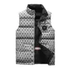 Gilets pour hommes Gilet réversible pour hommes et femmes Mode imprimé col montant vestes sans manches automne chaud coton rembourré gilet bodywarmer