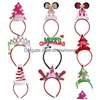 Christmas Decorations Led Headbands Tree Costume Headwear Reindeer Elf Hats Headband Xmas Light Up Holiday Party Favors Supp Drop Deli Dhvpb