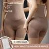 Flarixa Mujeres Bragas de encaje de cintura alta Ropa interior con control de barriga Pantalones planos para el vientre Panty de elevación de cadera Body Shaper Pantalones cortos de seguridad Verano 231025