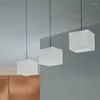 Pendant Lamps Cube Glass Chandelier Ceiling Light Nordic Dinning Room Lamp Hanglamp Lighting Fixture Suspension Luminaire Home Decor