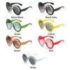 Outdoor Eyewear Rhinestone Decor Round Frame Sunglasses Asymmetrical Design UV400 Protection Y2K Shades Oversized Eyeglasses