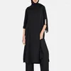 Ethnic Clothing Women's Dress Casual Straight Long Sleeve Loose Top Shirts Muslim Islamic Fashion Blouse Dubai Turkey Tunic Abaya Jilbab