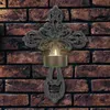 Candle Holders 2 Pcs Wall Mounted Holder Cross Candlestick Stand Ornament Scones Creative Metal Decoration
