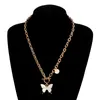 Pendant Necklaces Simple White Butterfly Necklace Temperament Metal Chain Sweater For Women Jewelry