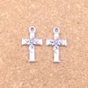 171st Antik silverbronspläterade Cross Flower Charms Pendant DIY Halsbandarmband Bangle fynd 20 11mm306T