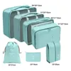 Förvaringspåsar 7 bitar enkla resor förpackningsbitar Ställ in multifunktionsfasväskan för att organisera för utomhus