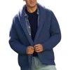 Vestes pour hommes hommes pull cardigans automne hiver mode à manches longues solide revers tricot veste simple boutonnage manteau d'extérieur