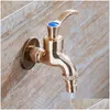 Bathroom Sink Faucets Wall Mount Decorative Pool Outdoor Garden Faucet Washing Hine Mop Bibcock Antique Dragon Carved Brass Retro Drop Dhvmb