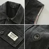 Chemises décontractées pour hommes Chemise en denim sans manches pour hommes Noir Vintage Coton Gilet Manteaux