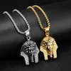 Pendentif Colliers Hip Hop Rock Gold Argent Couleur Acier inoxydable Pharaon égyptien Toutankhamon Collier pour hommes Jewerly avec 24quo201y