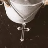 Ожерелья с подвесками в готическом стиле, винтажное ожерелье с крестом для женщин и мужчин, готический серебристый гранж, мужские крутые цепочки в уличном стиле, ювелирные изделия в стиле панк Kpop