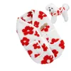 Dog Apparel Plush Clothing Warm Winter Open Back Pet Soft Clothes With Pockets For Daily Wear Outdoor Activities Floral