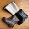 Boots INS ZA Plus Size 3443 Fashion Full Genuine Leather Women Slip On Knee High Autumn Winter Straight Knight Botas 231026