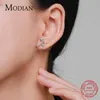 Серьги-гвоздики MODIAN, новый дизайн, серьги-гвоздики для танцующих людей, стерлинговое серебро 925 пробы, ослепительные вечерние прозрачные модные серьги с CZ для женщин, ювелирные изделия YQ231026