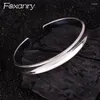 Bangle Silver Color Concave Geometric Armband For Women Couples Personlighet Enkel klassisk trendiga festsmycken Tillbehör