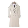 Trenchs de hommes coupe-vent hommes longs longueur genou printemps automne style coréen affaires beige blanc camperas de hombre invierno