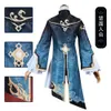 Xingqiu Genshin Kostuum Xing Qiu Pruik Outfit Oorbellen Anime Spel Halloween Party Cosplay Comic Con