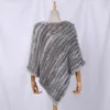 Scarves Genuine Rabbit Fur Knitted Natural Fur Poncho Fashion Wrap Coat Shawl Lady Scarf Natural Fur Wedding Party Wholesale Cape 231025