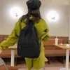 Skolväskor stor kapacitet avslappnad för elever ins mode blixtlås fast färg vattentät ryggsäck tonåringar tjej bokpapper väska