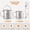 Camp Kitchen Tomshoo 3 PCS Cookware Set Ultralight 750ml Pot 450ml Water Cup Mug w Lid Folding Spork for Outdoor Camping Backpacking 231025