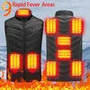 Gilet da uomo 3XL 9 posti Gilet riscaldato USB Uomo donna Abbigliamento termico invernale Gilet da caccia Giacca riscaldante con controllo intelligente della temperatura 3 colori 231025