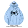 Designer de luxo 555 clássico prata raposa veludo high street personalizado homem aranha com capuz suéter masculino feminino solto outono e inverno harajuku estilo top