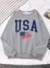 Sudaderas con capucha para mujer Sudaderas con capucha vintage UsaFluttering Bandera nacional Impresión Top Manga larga Cómodo Cuello redondo Ropa de calle Hombres Mujeres Tallas grandes 231025