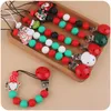 Silicone Baby Pacifier Clips Cartoon Santa Claus Christmas Tree Dummy Nipple Chain Holder Newborn Teething Soother Chains