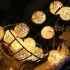 Noel Süslemeleri Led Rattan Ball Light String 6m Kamp Çadırı USB Pil Kutusu Güneş Dış Mekan Su Geçirmez Bahçe Dekorasyonu 231026