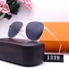 Designer Men Pilot Sunglasses Women Full Frame Classic Letters Pattern Oval Casual Fashion Sun Glasses Luxury Uv400 Driving Goggles Unisex Party Eyewear 2386