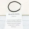 MG0138 Whole Black Onyx Anklet Handamde天然石マラビーズアンクレット4 mmミニジェムストーンジュエリー230l