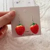 Pendentif Colliers Collier de fraises Sweet 3D Fruit Boucle d'oreille Chaîne de cou Bijoux de mode