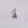 Pietre preziose sciolte Autentici ciondoli filettati alla moda in argento sterling 925 Perline della Torre Eiffel adatti a braccialetti con ciondoli europei Catena di serpenti